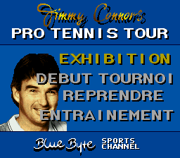 Jimmy Connors Pro Tennis Tour (France) Title Screen